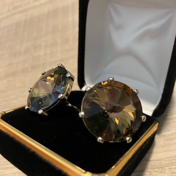Vintage Sherman Senator Rivoli Swarovski cufflinks - Picture 4 of 7